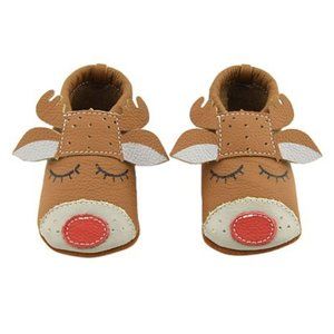 Reindeer Moccasins Leather NEW 0-6/6-12 mos